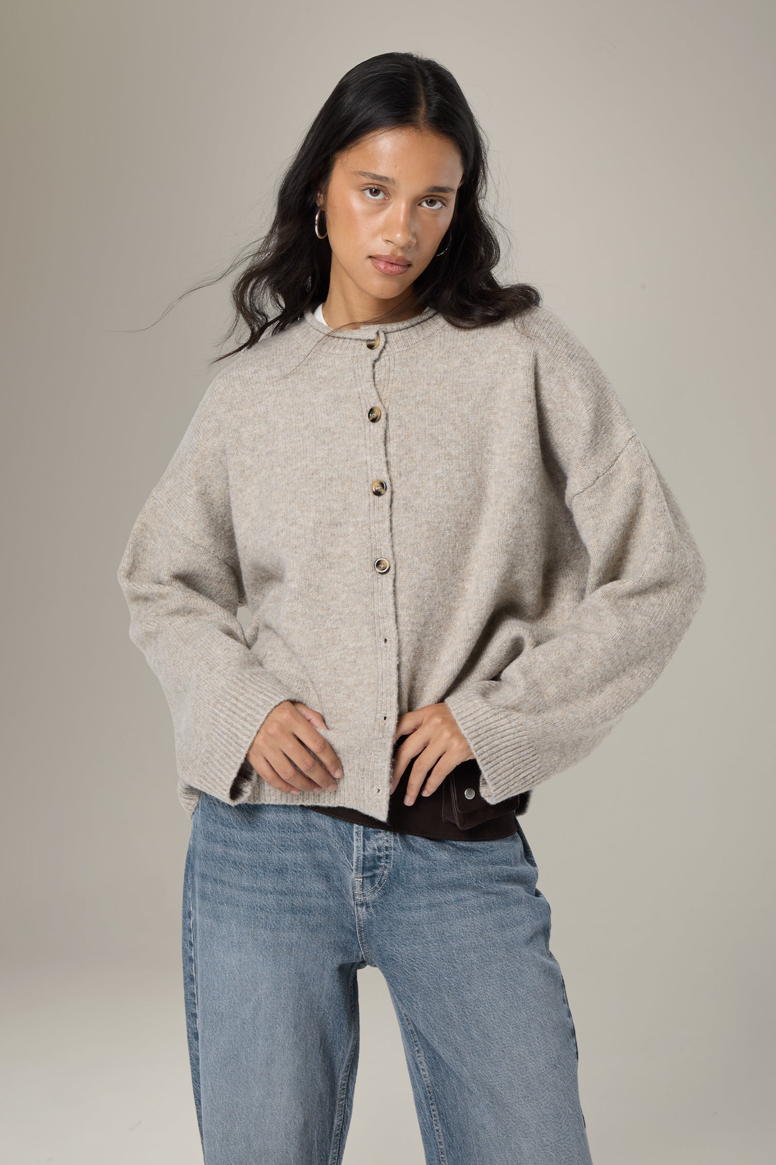 Jones Cardigan in Hazel Beige